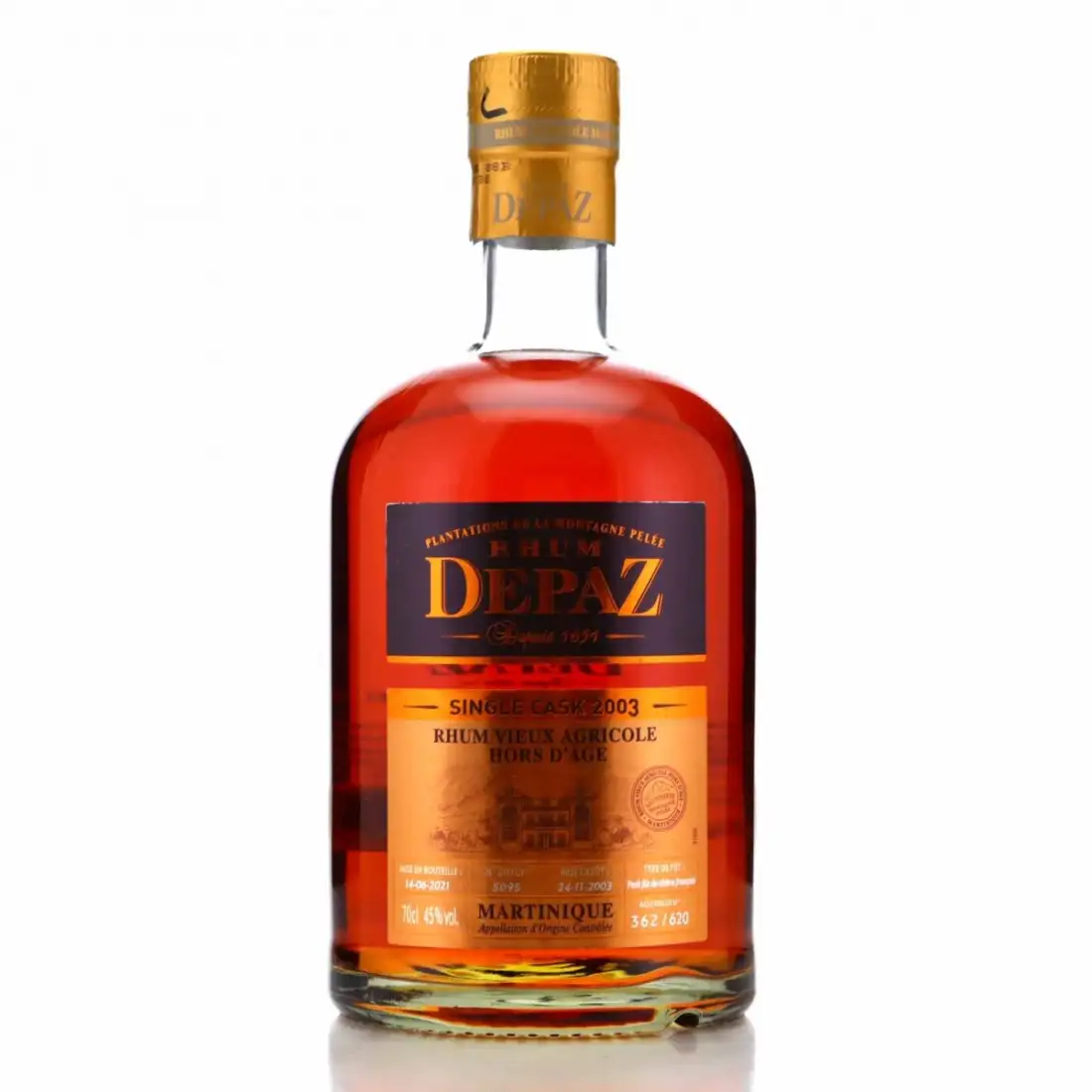 Bottle of Depaz Single Cask Horse D'Age 2003