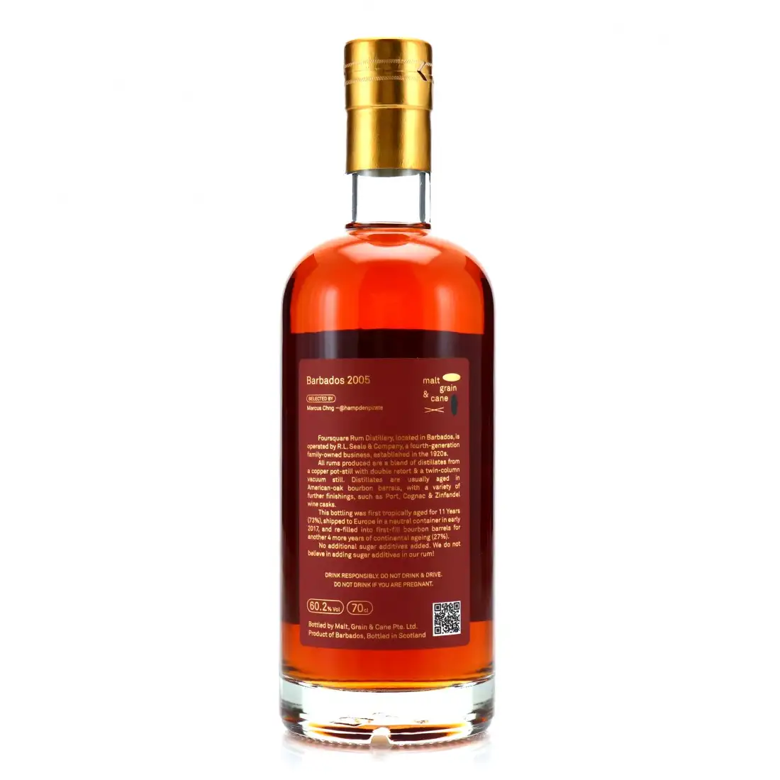 Hochauflösendes Bild von Malt, Grain &amp; Cane Foursquare Barbados (Single Blended Rum) 2005
