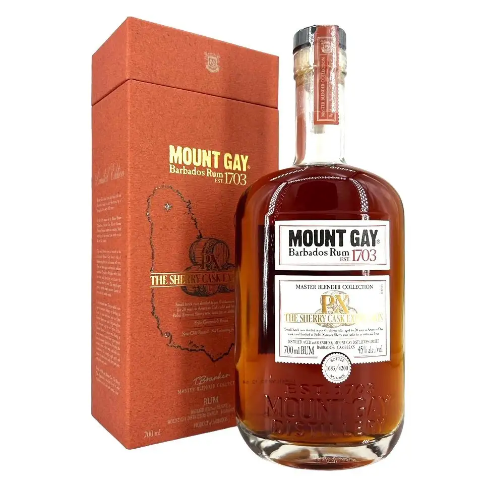 Bottle of Mount Gay Master Blender Collection The PX Sherry Cask Expression