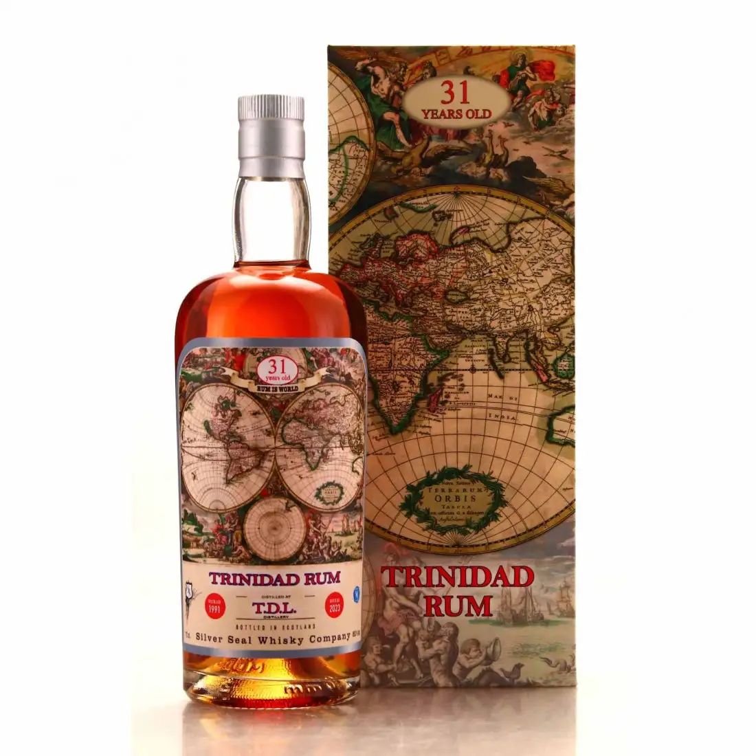Bottle of Silver Seal T.D.L Trinidad Rum 1991