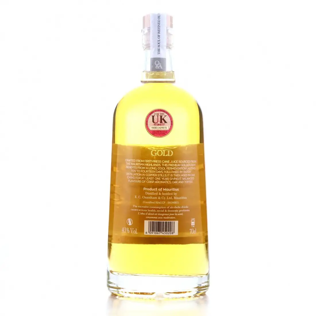 Hochauflösendes Bild von Oxenham Craft Distillery Oaks &amp; Âmes Gold Rum