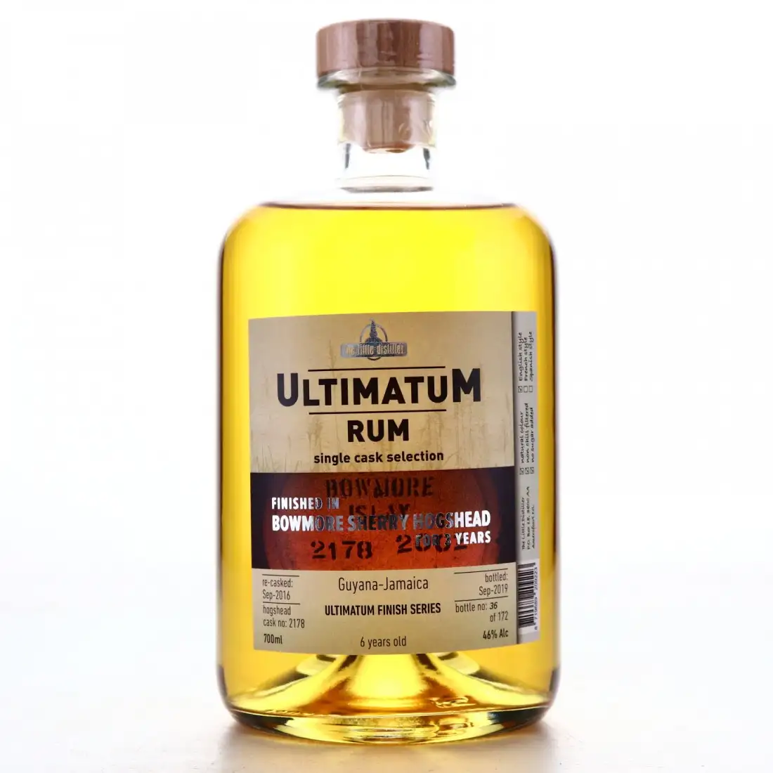 Bottle of The Little Distiller Ultimatum Rum (Finished in Bowmore Sherry Hogshead) 2013