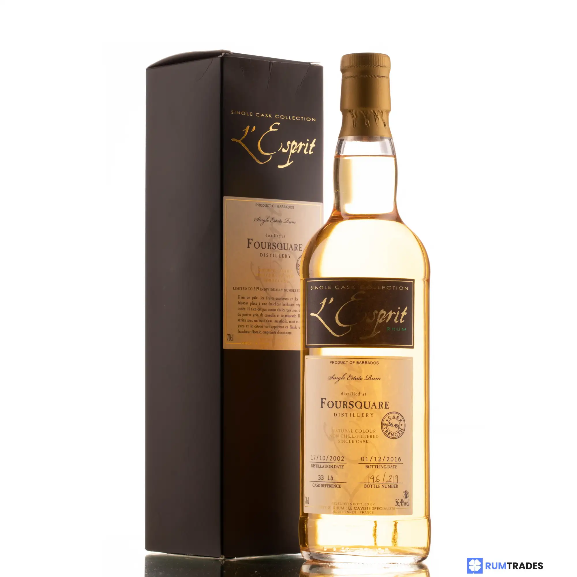 Bottle of Whisky & Rhum Foursquare L‘Esprit 2002