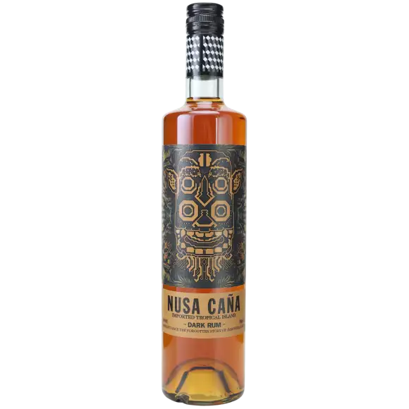 Bottle of Nusa Caña Dark Rum