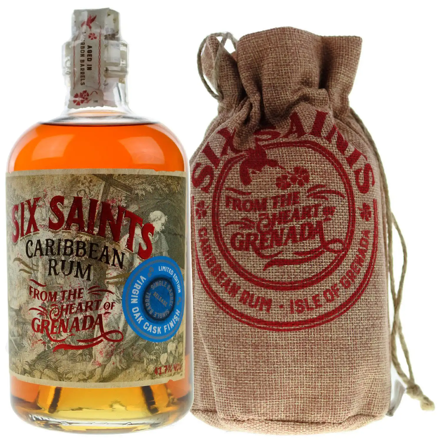 Bottle of Grenada Distillers Six Saints Virgin Oak Cask Finish