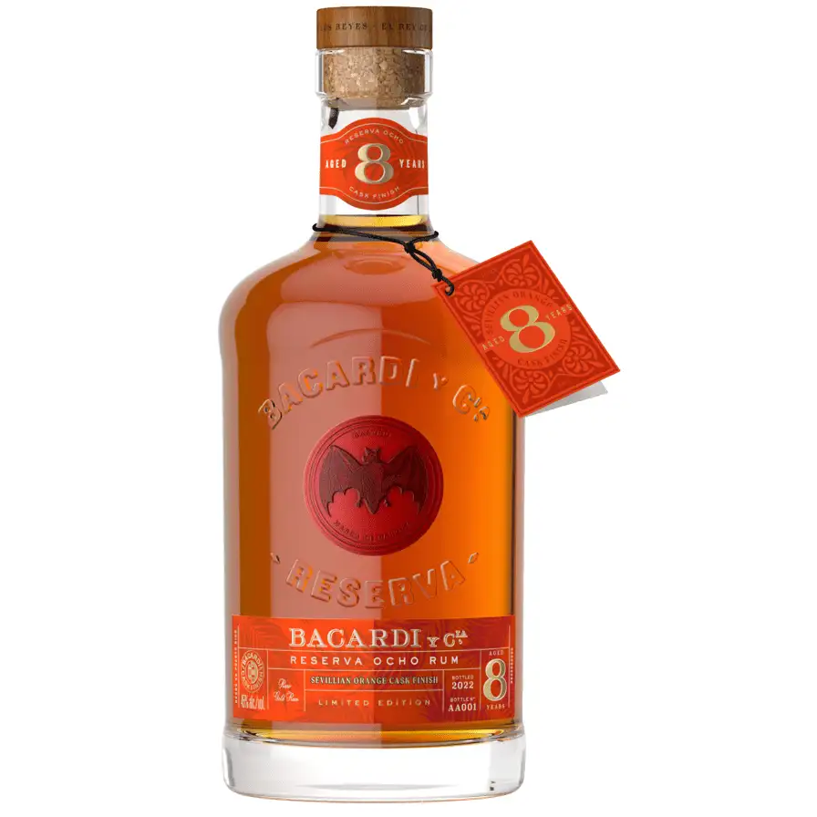 Bottle of Bacardi Reserva Ocho (Sevillian Orange Cask) 2015