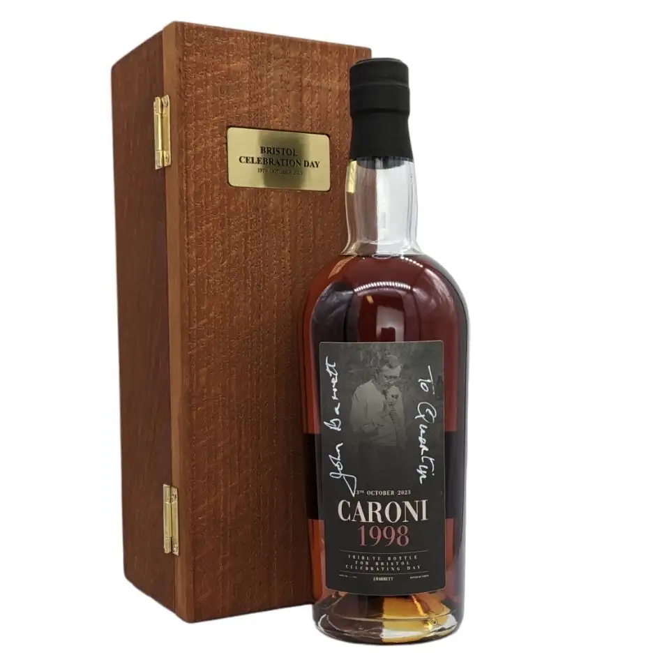 Hochauflösendes Bild von Corman Collins Caroni Tribute Bottle for Bristol Celebrating Day (13th October 2023) 1998