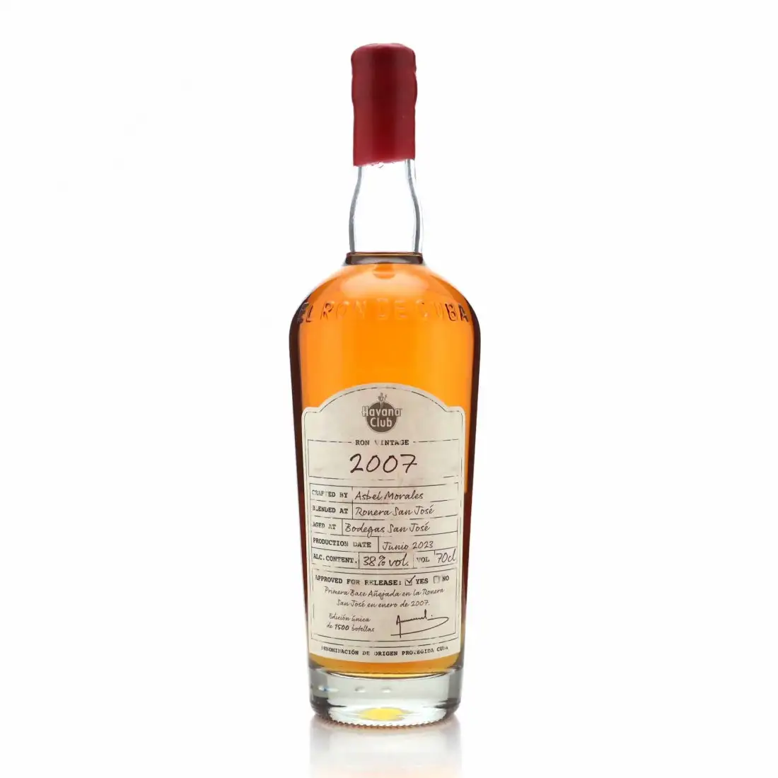 Bottle of Havana Club Ron Vintage 2007