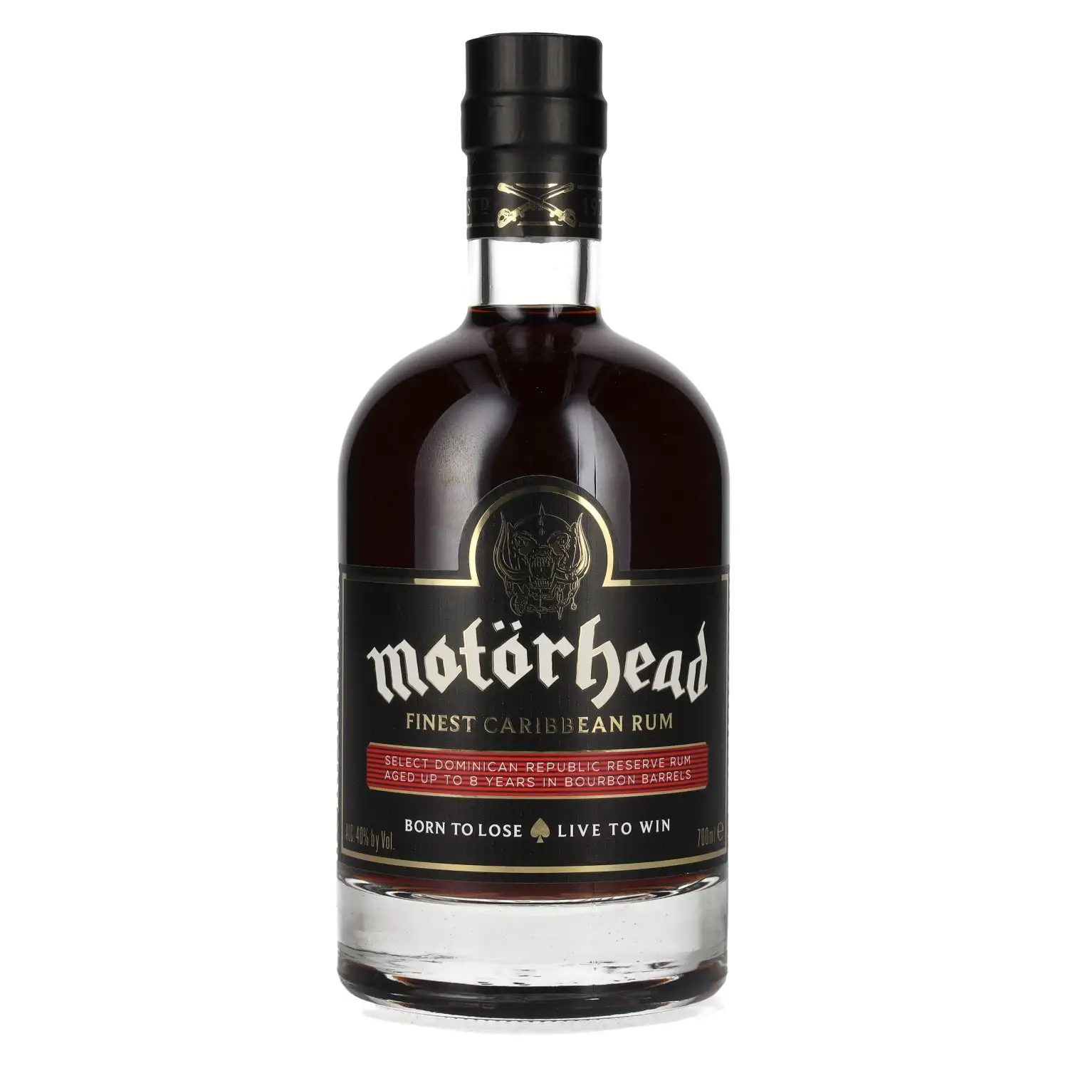Bottle of AB No. 1 Brands Motörhead Finest Caribbean Rum 2022