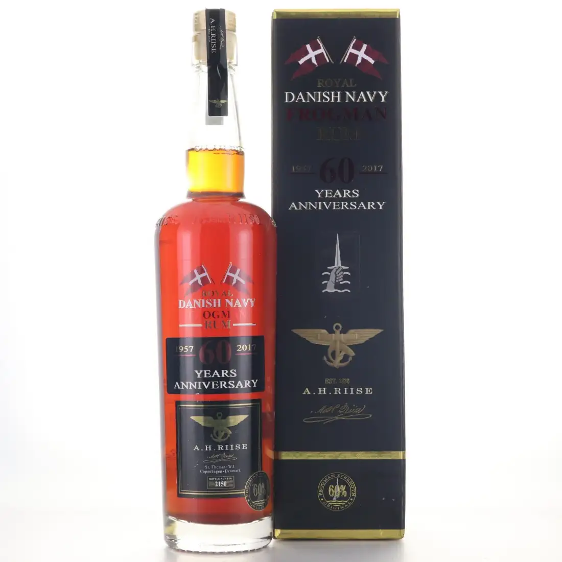 Bottle of A.H. Riise Frogman Rum 60 Years Anniversary Edition 1957-2017