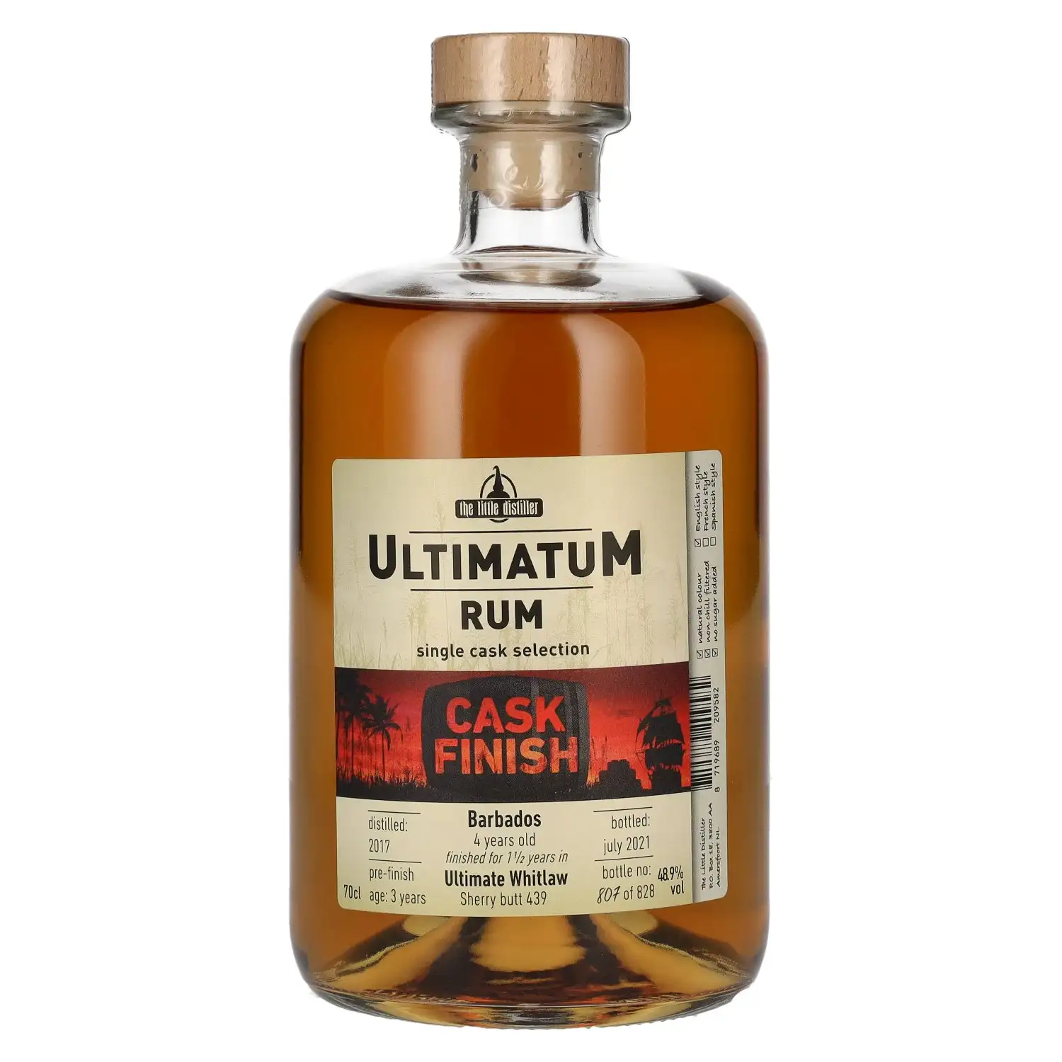 Bottle of The Little Distiller Ultimatum Rum Cask Finish (Ultimate Whitlaw) 2017