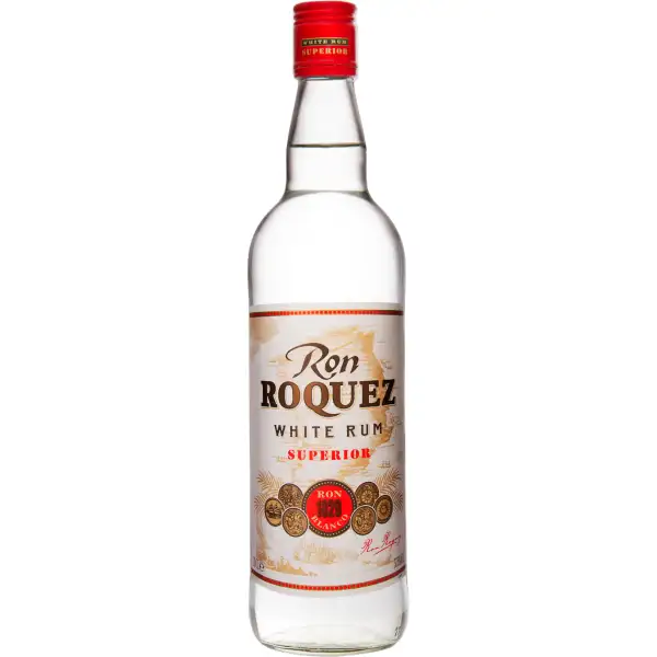 Bottle of Ron Roquez White Rum Superior