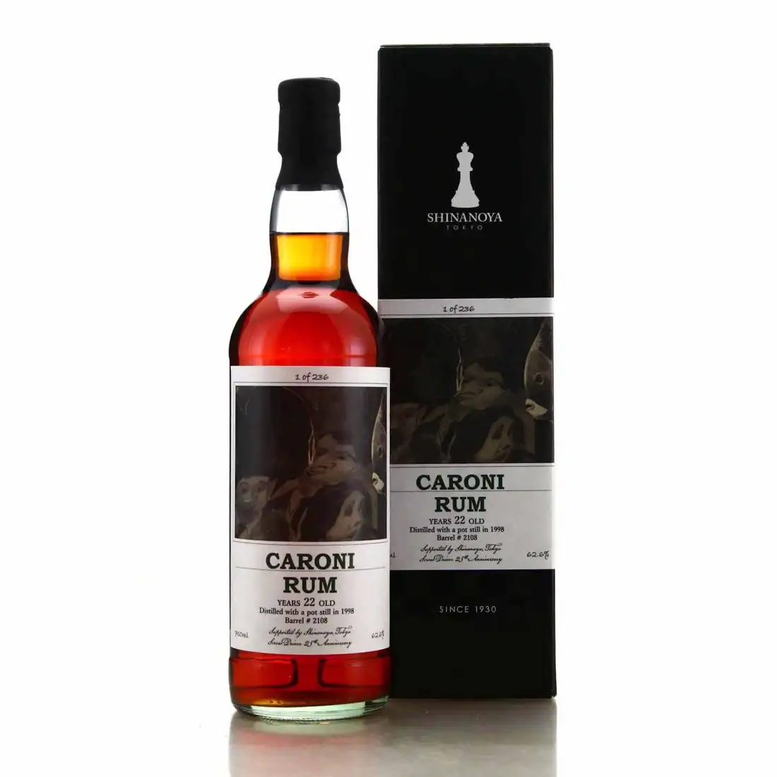 Bottle of Shinanoya Caroni 25th Anniversary 1998