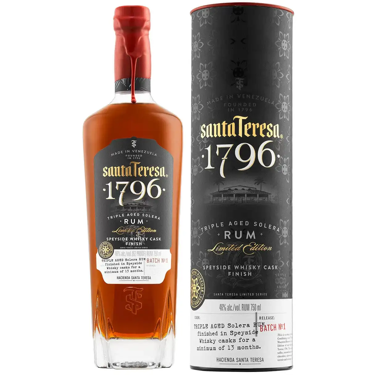 Bottle of Santa Teresa 1796 (Speyside Whisky Cask Finish)