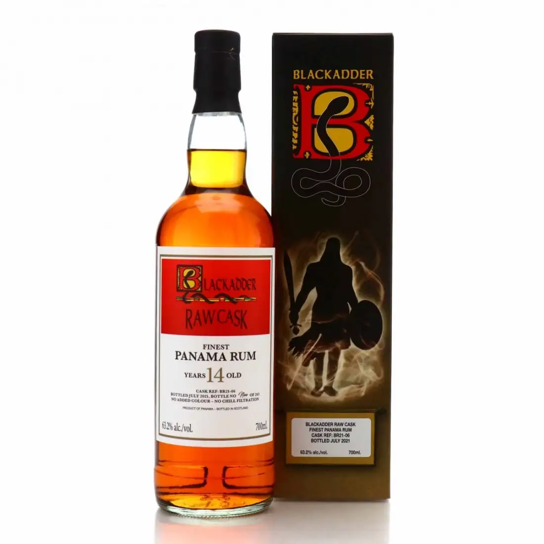 Bottle of Blackadder Raw Cask Rum Finest Panama Rum 2007