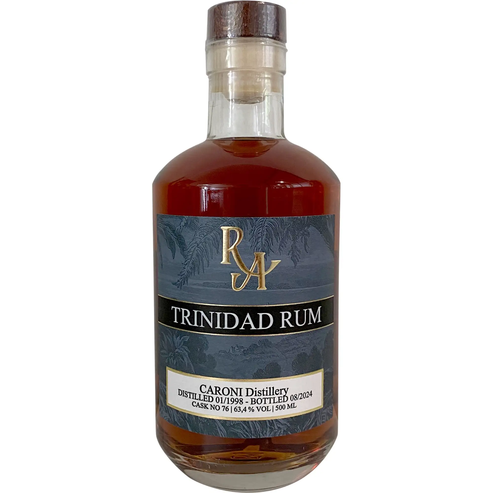 Bottle of Caroni RA Trinidad Rum HTR 1998