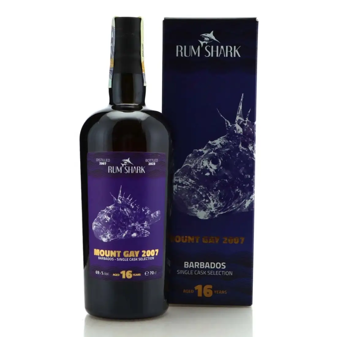 Bottle of Rum Shark Mount Gay Barbados 2007