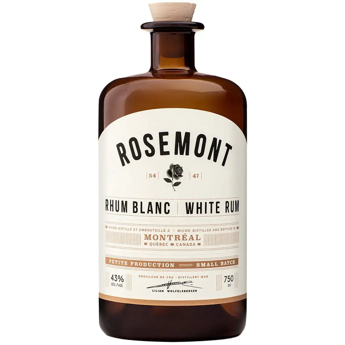 Bottle of Distillerie de Montréal  Rosemont Rhum Blanc / White Rum