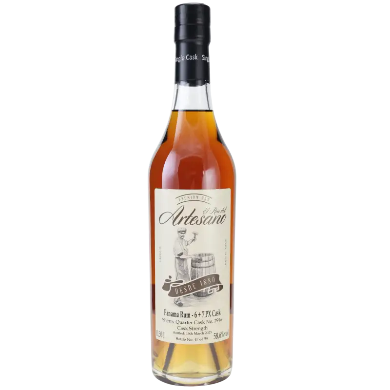 Hochauflösendes Bild von El Ron del Artesano Panama Rum - 6 + 7 PX Cask 2010