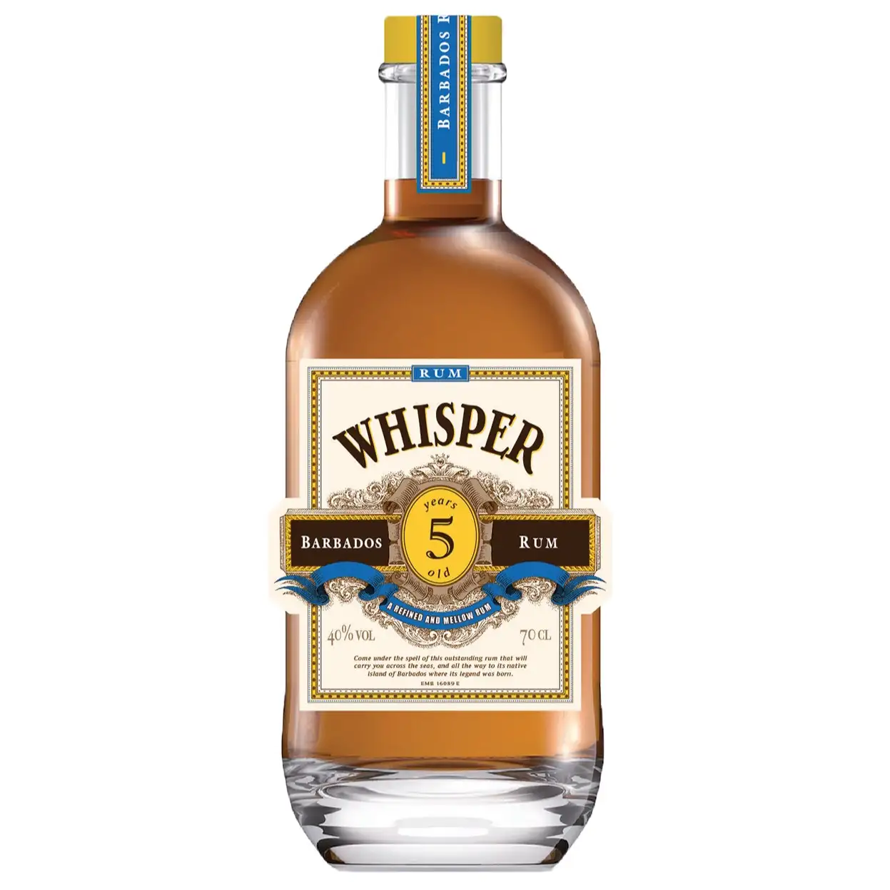 Bottle of Whisper Barbados Rum