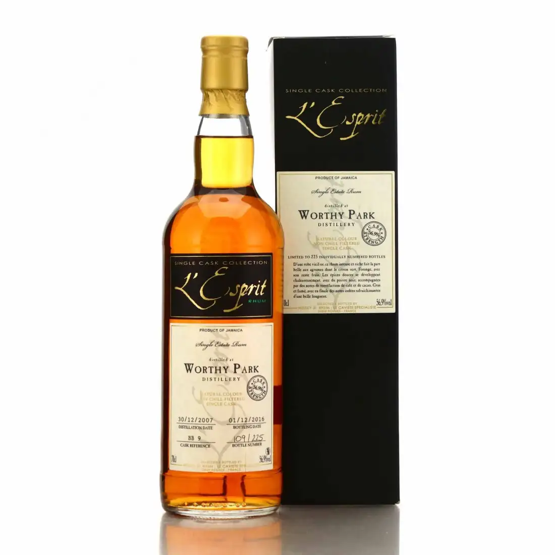 Bottle of Whisky & Rhum Worthy Park L‘Esprit 2007