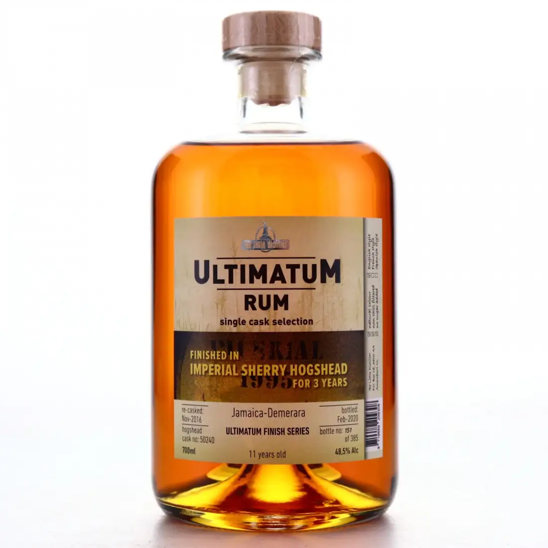 Bottle of The Little Distiller Ultimatum Rum Imperial Sherry Hogshead Finish 2008