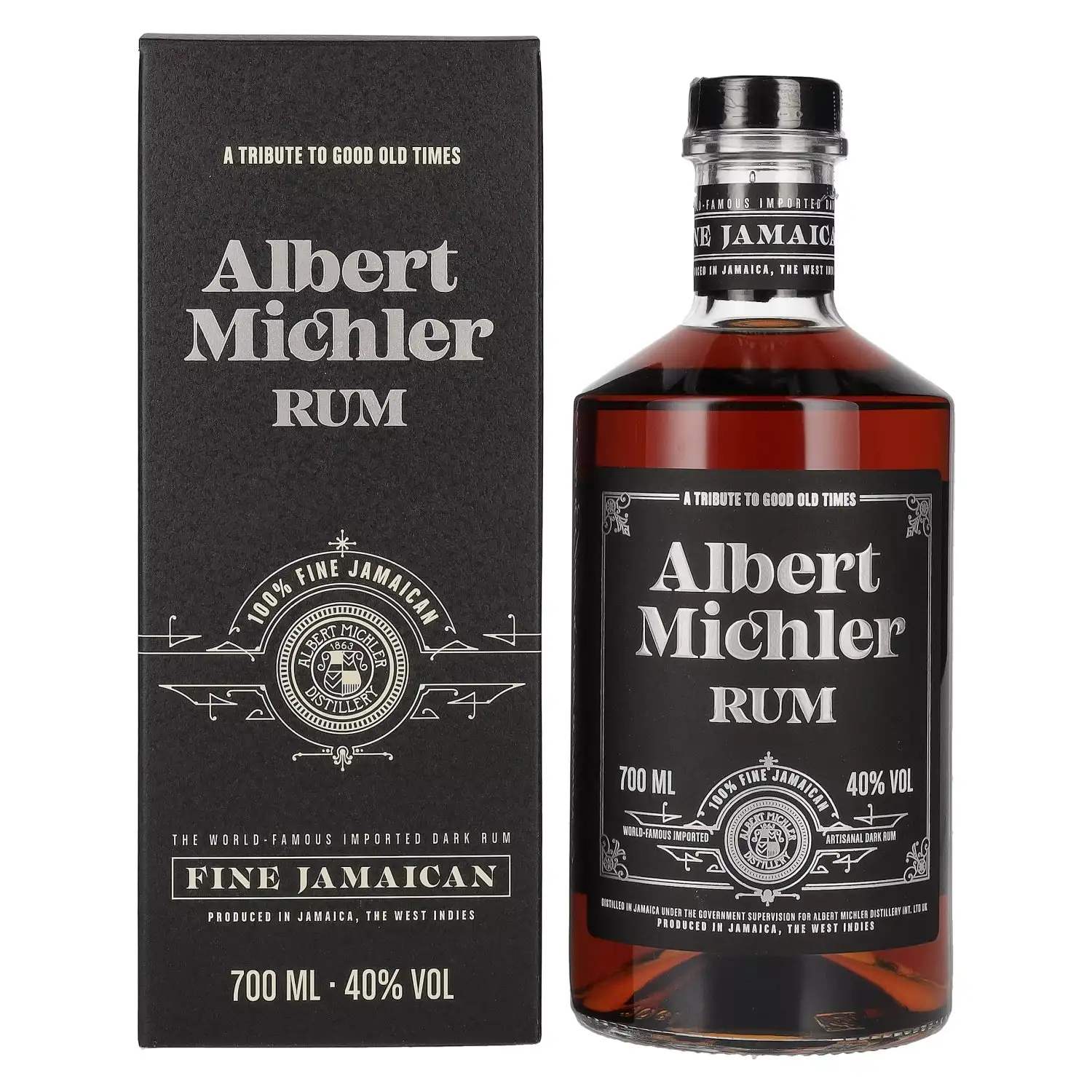 Bottle of Albert Michler Distillery Fine Jamaican Rum