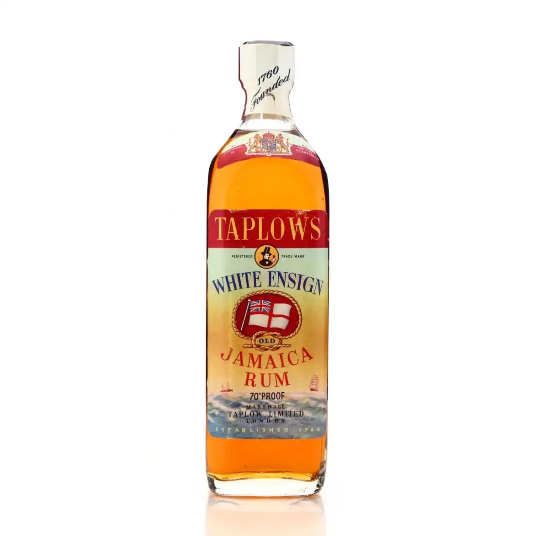 Bottle of Taplows White Ensign Jamaica Rum 1960s