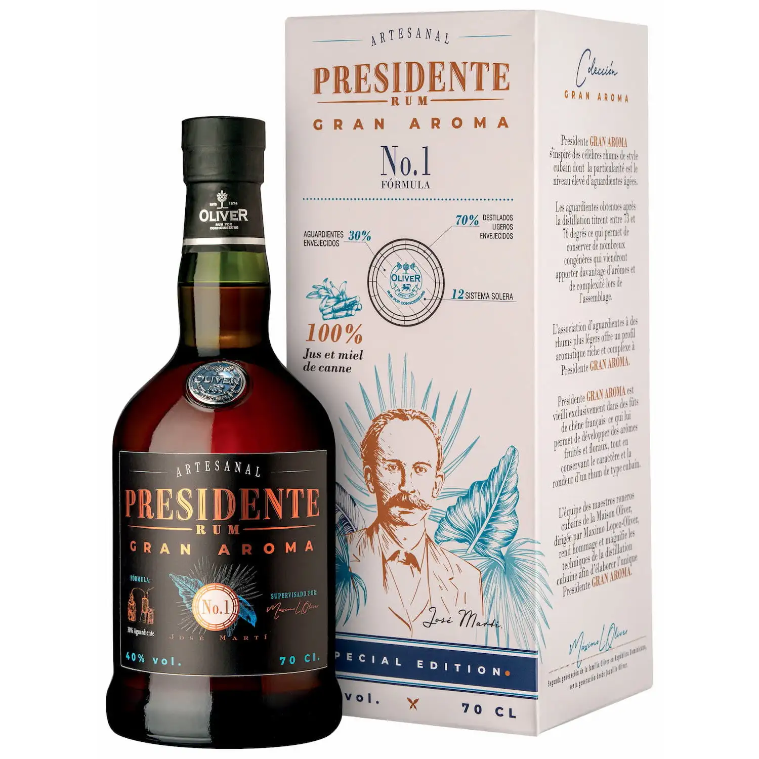 Bottle of Oliver & Oliver Presidente Rum Grand Aroma