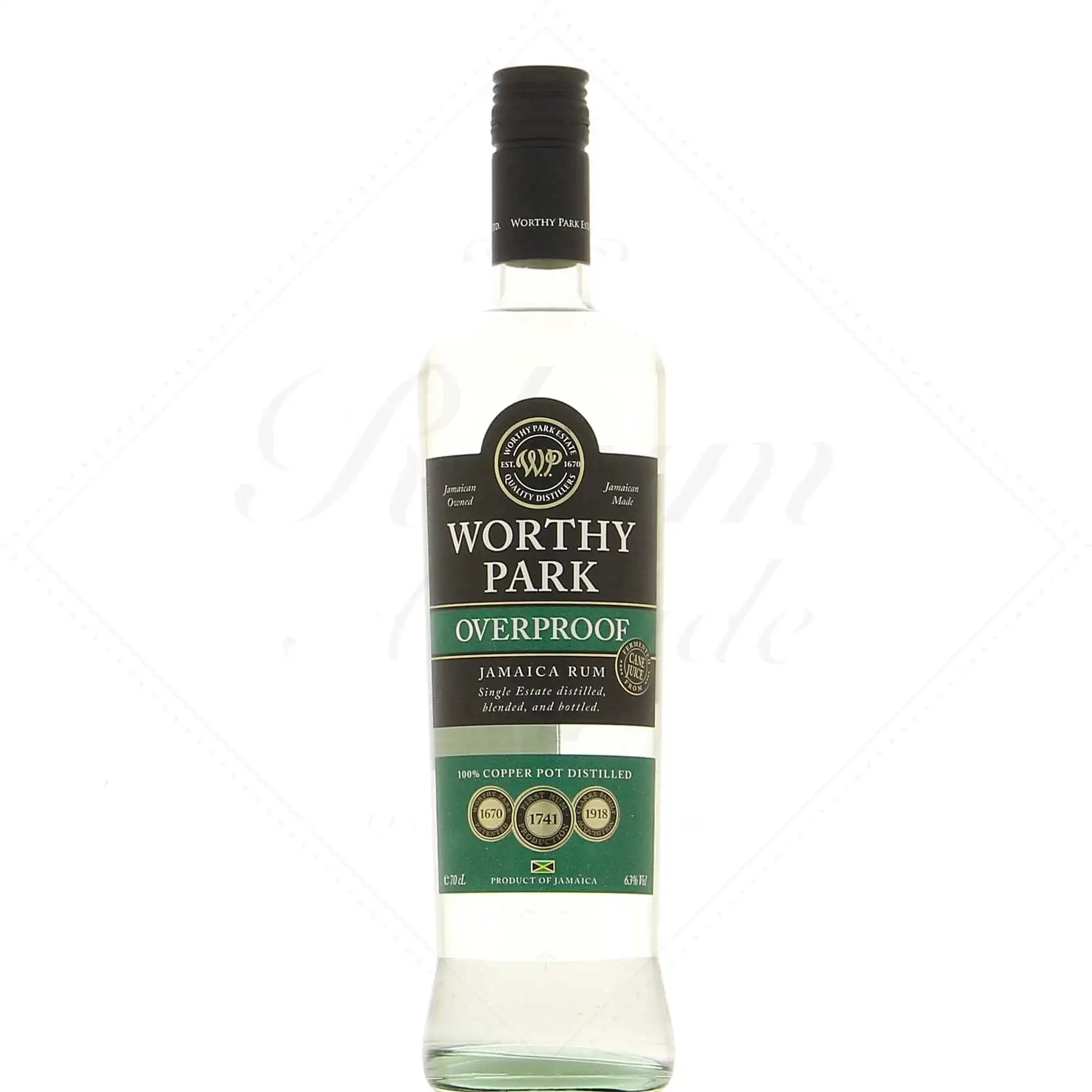 Bottle of Worthy Park Overproof Jamaica Rum