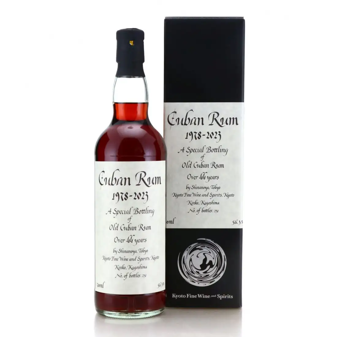 Bottle of Kyoto Fine Wine and Spirits Cuban Rum 1978