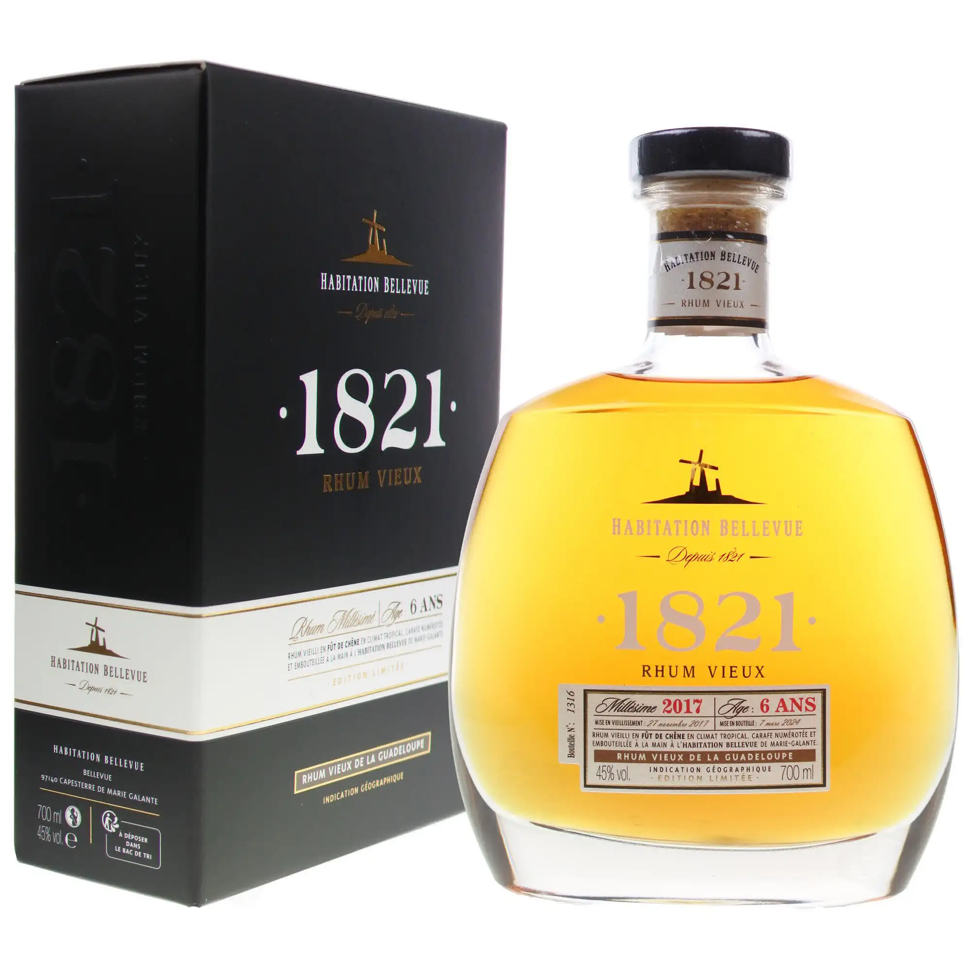 Bottle of Bellevue Rhum Vieux 1821 2017