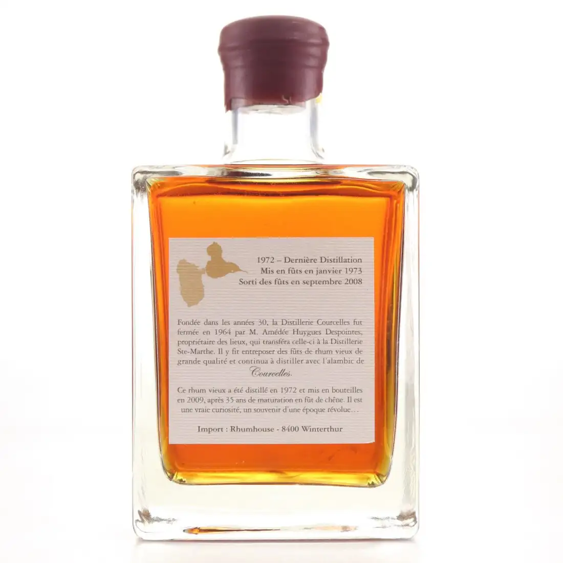 Hochauflösendes Bild von Rhum House Domaine de Courcelles Rhum Vieux Édition 2008 1972