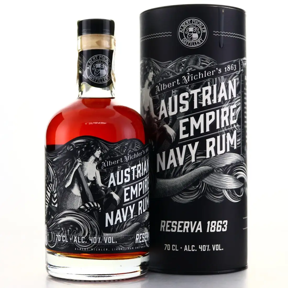 Bottle of Albert Michler Distillery Austrian Empire Navy Rum Reserva 1863