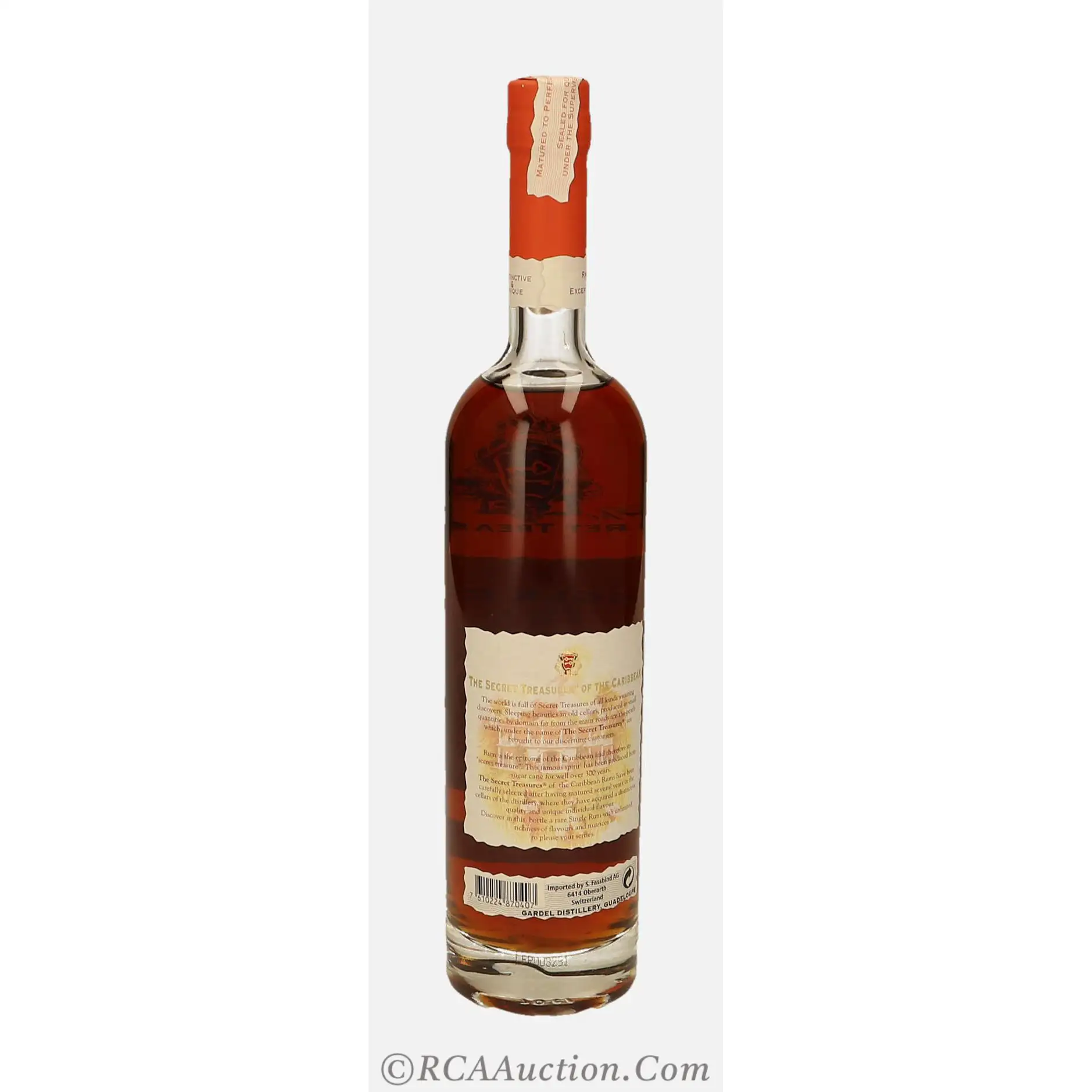 Hochauflösendes Bild von Fassbind AG Gardel Secret Treasures Old Guadeloupe Rum 1992