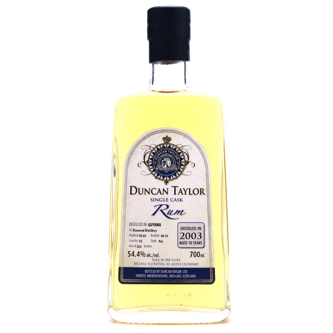 Bottle of Duncan Taylor Diamond Single Cask Rum 2003