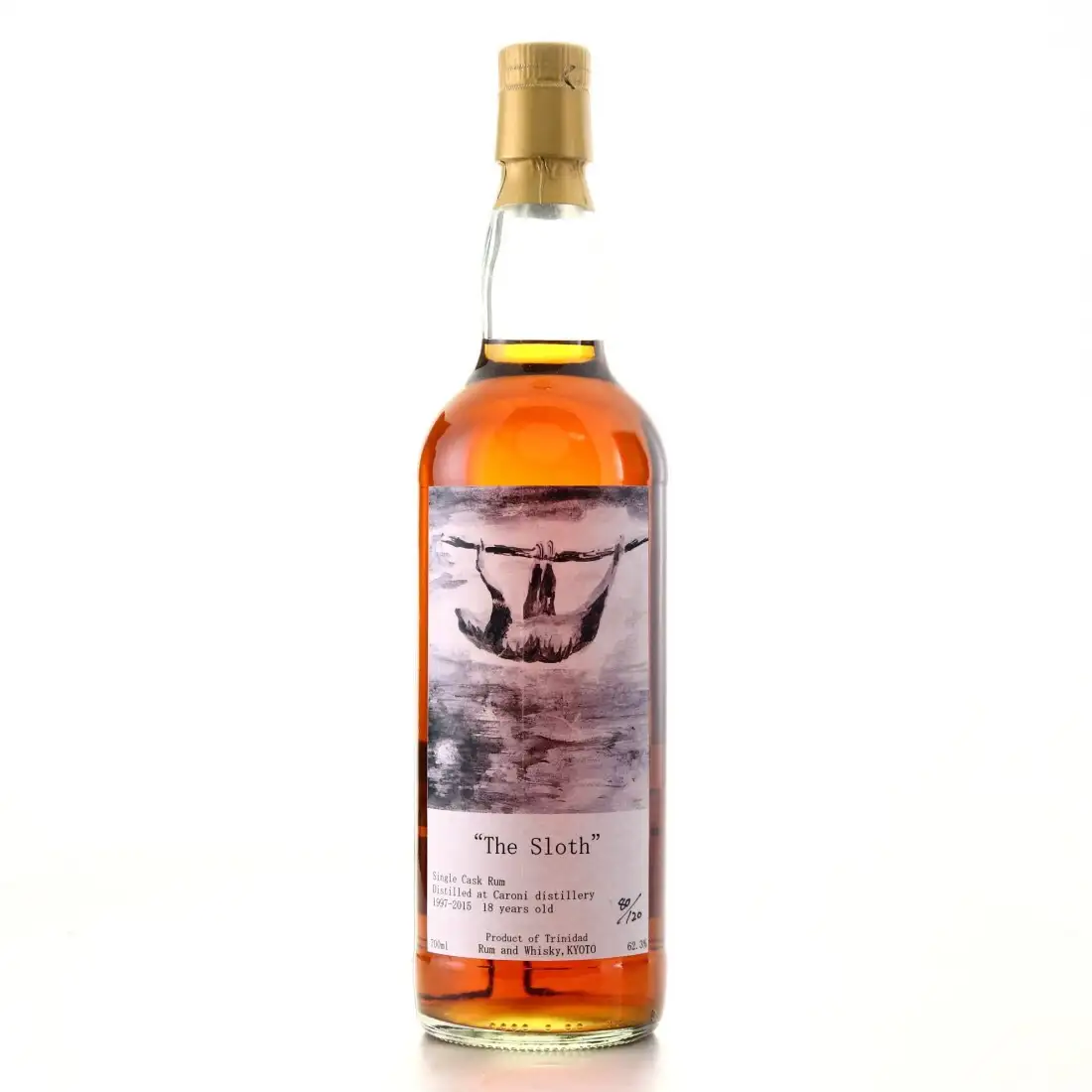 Bottle of Rum and Whisky Caroni The Sloth HTR 1997