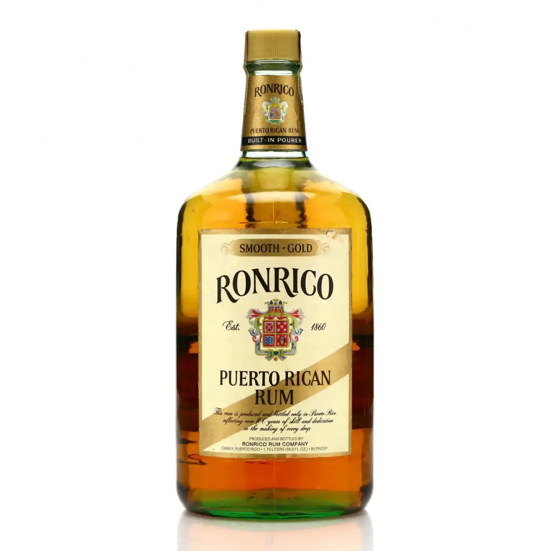 Bottle of Ronrico Caribbean Rum Gold Label