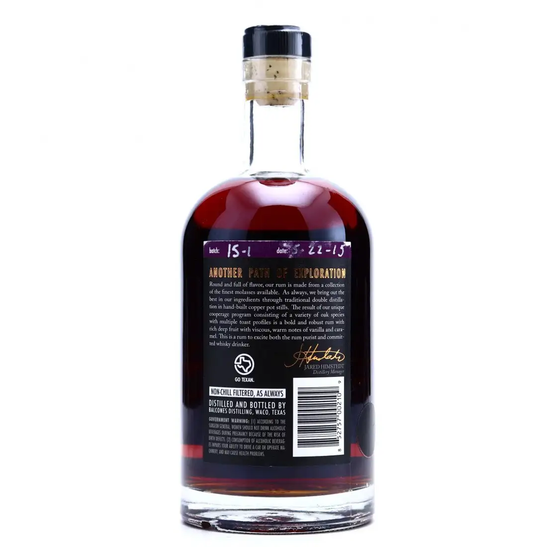 Hochauflösendes Bild von Balcones Texas Rum