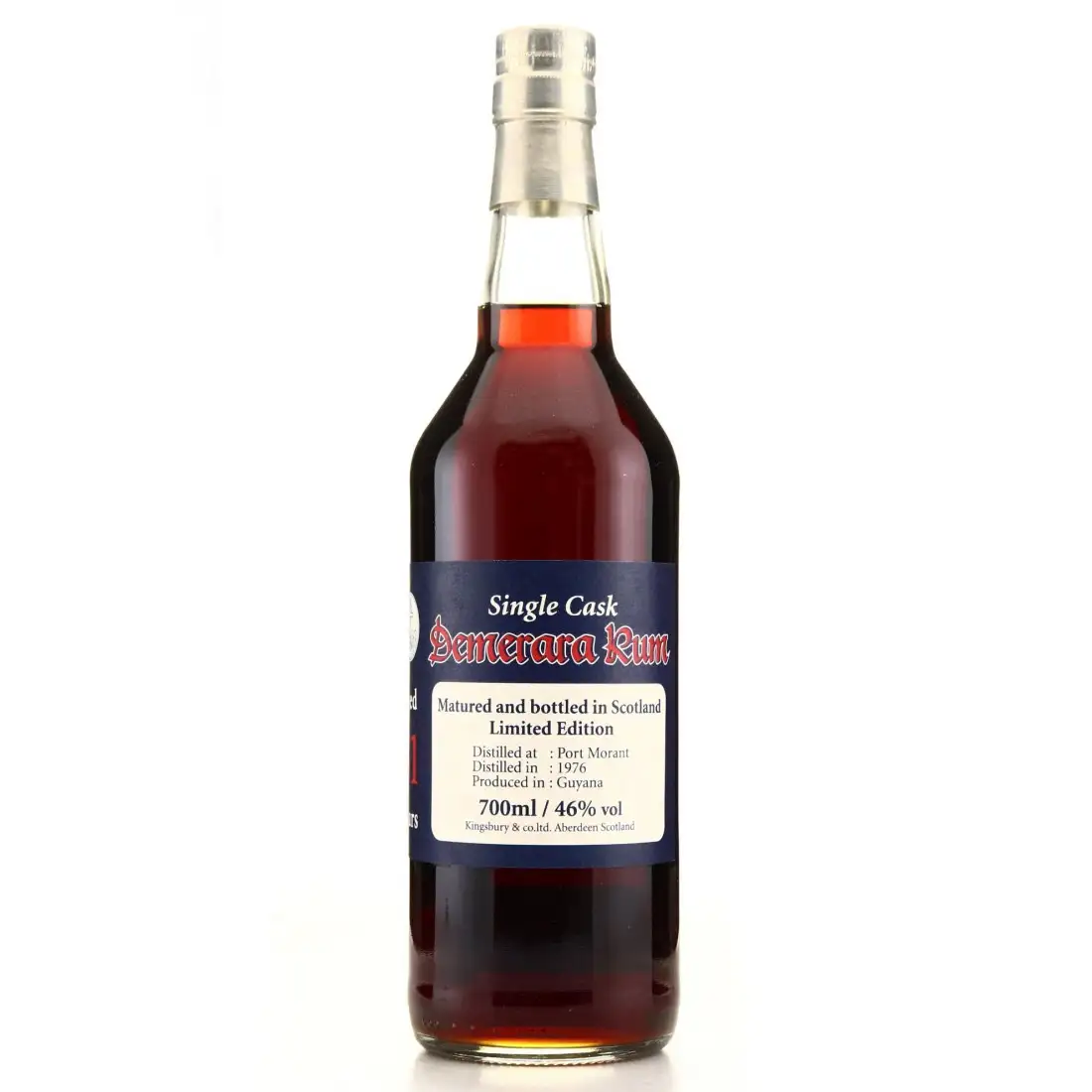 Bottle of Kingsbury Port Mourant Demerara Rum Single Cask 1976