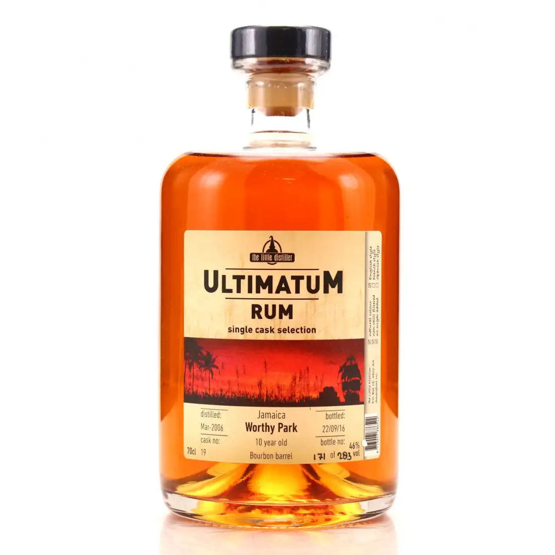 Bottle of The Little Distiller Worthy Park Ultimatum Rum 2006