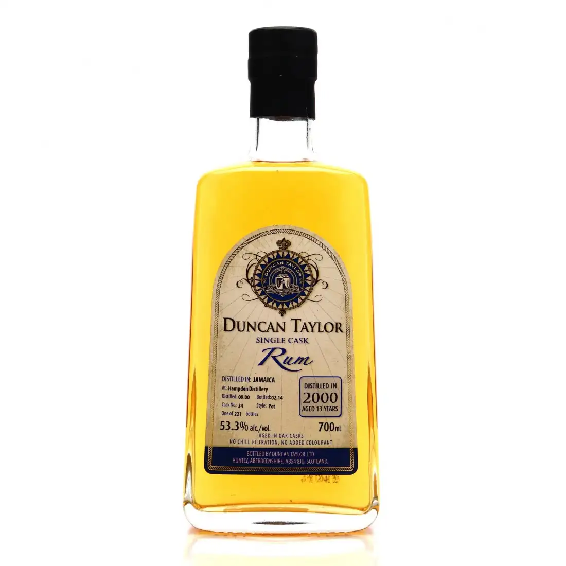 Bottle of Duncan Taylor Hampden Single Cask Rum LROK 2000