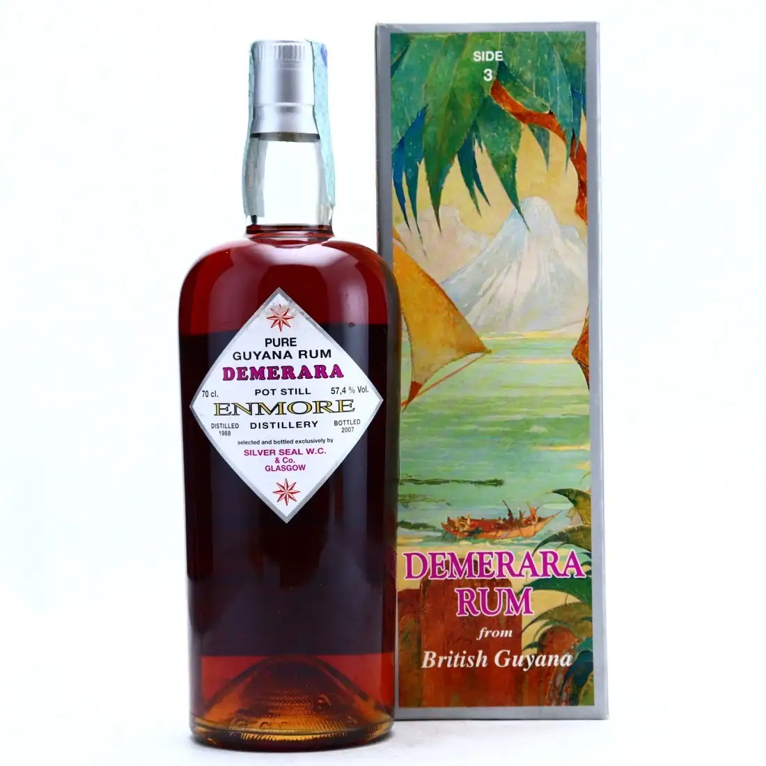 Hochauflösendes Bild von Silver Seal Enmore Demerara Rum 1988