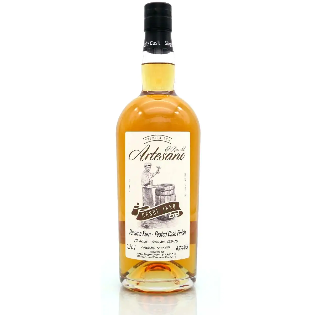 Hochauflösendes Bild von El Ron del Artesano Panama Rum - Peated Cask Finish 2009