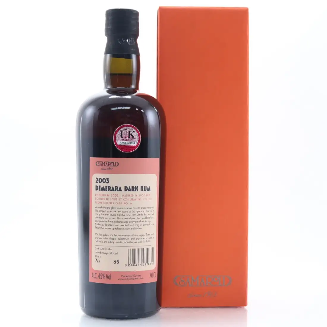 Hochauflösendes Bild von Samaroli Diamond Demerara Dark 2003