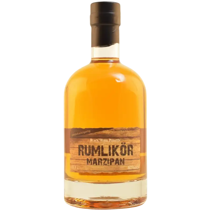 Hochauflösendes Bild von Black Work Pirates Rumlikör Marzipan