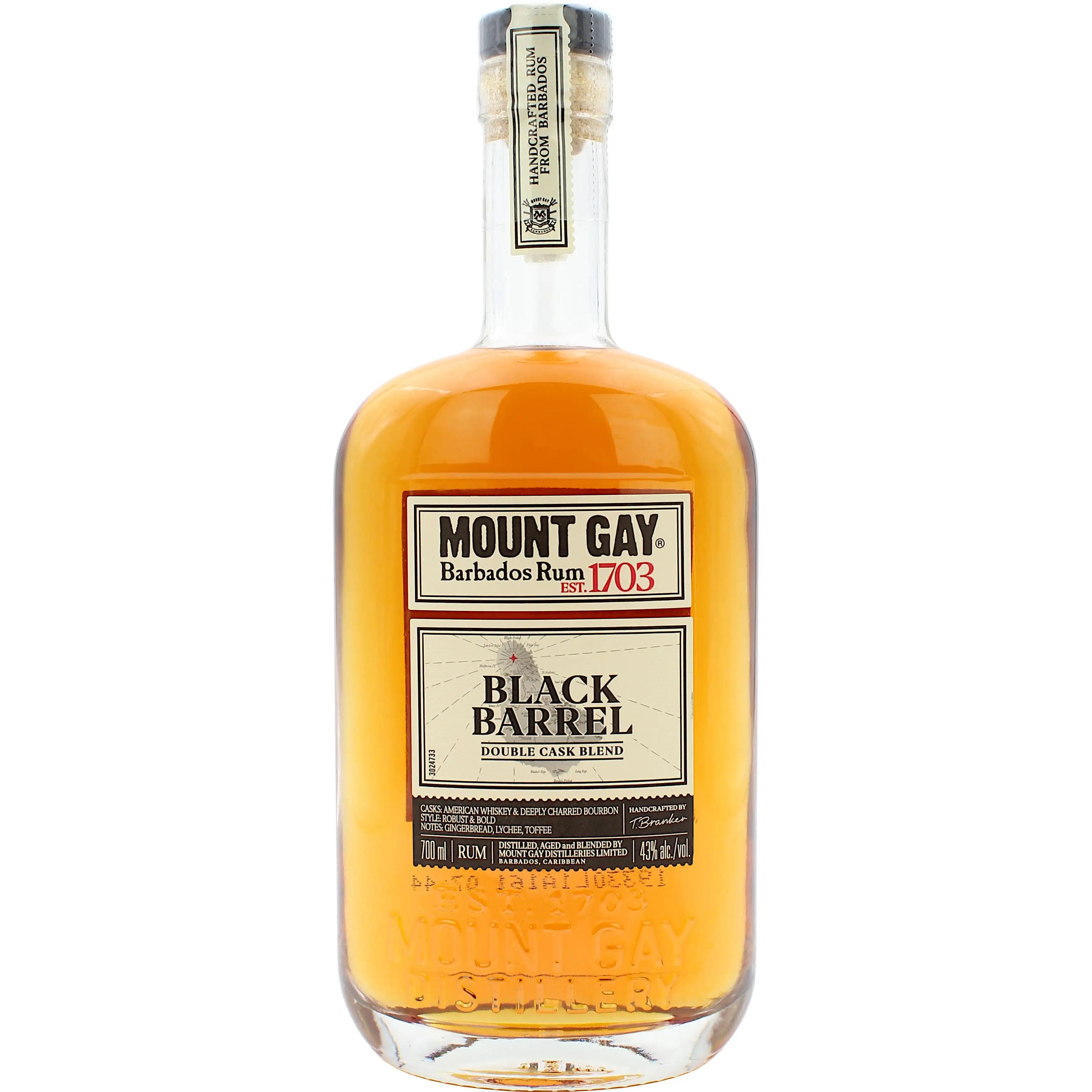 Bottle of Mount Gay Black Barrel Double Casks Blend