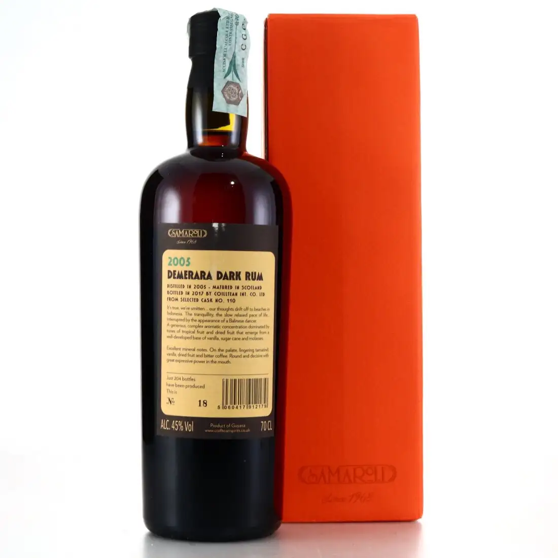 High resolution image of Samaroli DDL Demerara Dark 2005