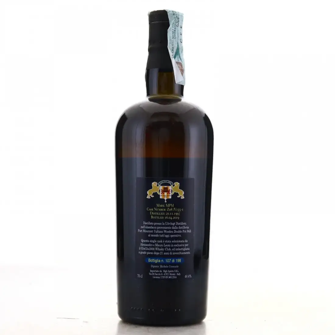 Hochauflösendes Bild von High Spirits Collection Port Mourant GluGlu2000 Whisky Club 1997