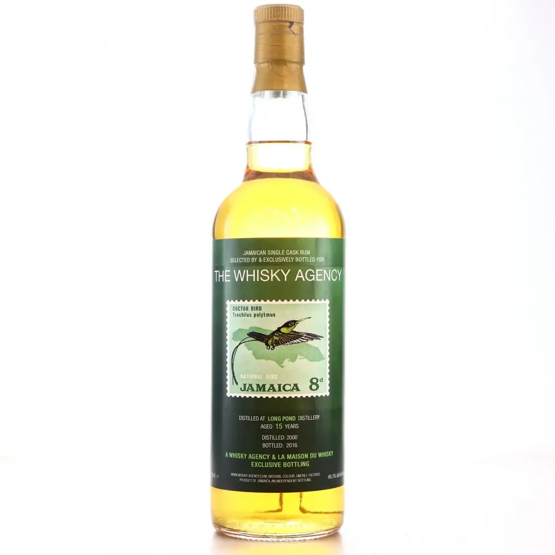 Bottle of The Whisky Agency Long Pond Jamaica 8d LMDW 2000